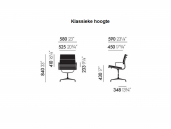 Vitra EA 208 klassieke afmetingen