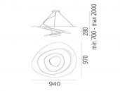Artemide Pirce sospensione 1239010A afmetingen