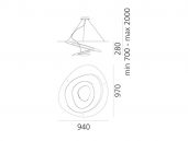 Artemide Pirce sospensione LED afmetingen